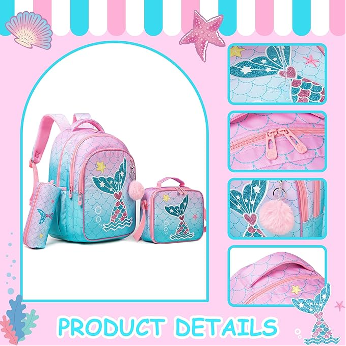 Foto 5 pulgar | Mochilas Escolar con Lonchera y Estuche