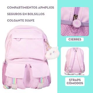 Foto 5 | Mochila Escolar Con Llavero Mima2