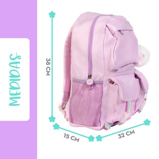 Foto 7 | Mochila Escolar Con Llavero Mima2