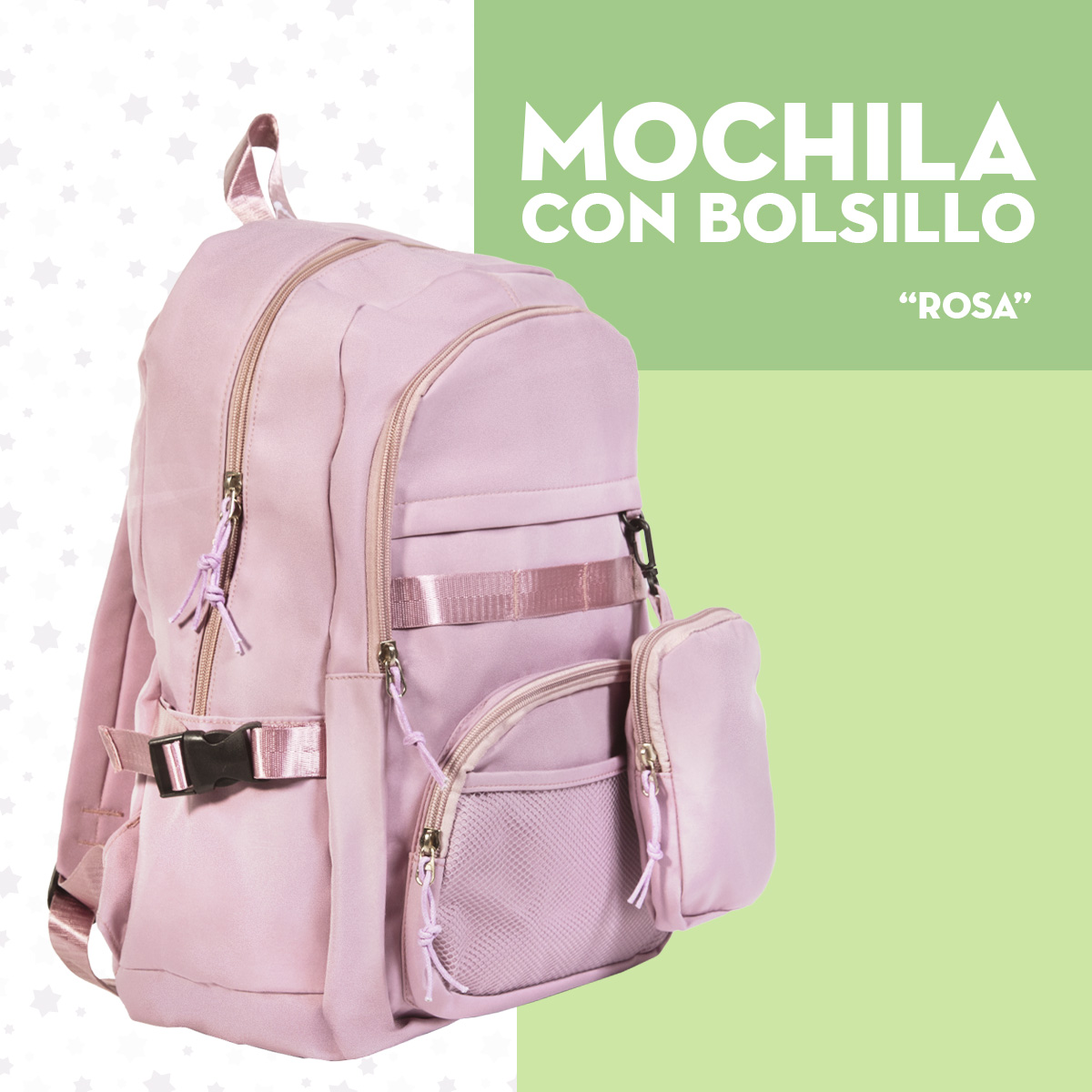 Foto 5 pulgar | Mochila Escolar Mima2 Con Compartimento Para Laptop + Múltiples Bolsillos + Bolsita Colgante