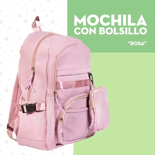 Foto 4 | Mochila Escolar Mima2 Con Compartimento Para Laptop + Múltiples Bolsillos + Bolsita Colgante