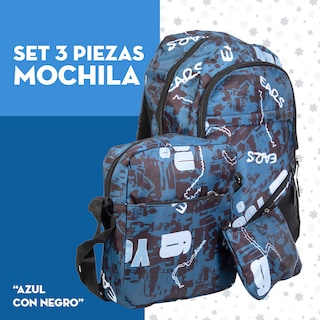 Foto 4 | Mochila Escolar Mima2 Con Compartimento Para Laptop + Lonchera Térmica + Lapicera