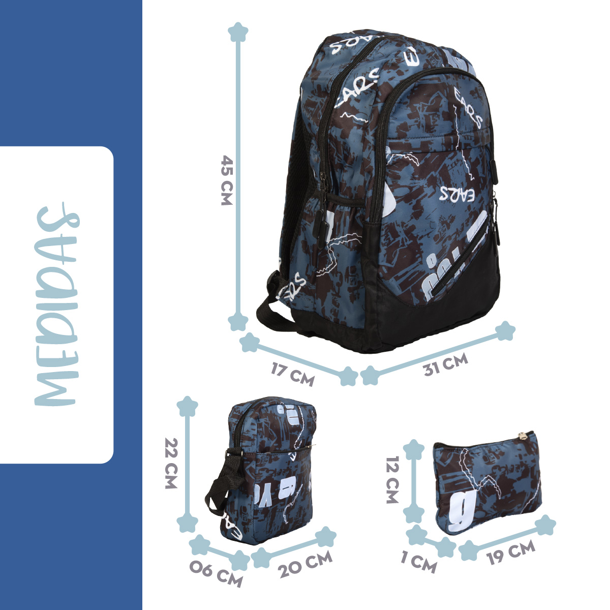 Foto 9 pulgar | Mochila Escolar Mima2 Con Compartimento Para Laptop + Lonchera Térmica + Lapicera
