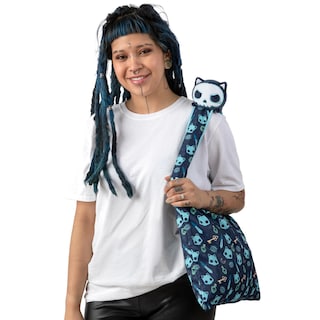 Foto 4 | Bolsa De Peluche Teeturtle Con Forma De Calavera Azul Oscuro Con Felpa - Venta Internacional.