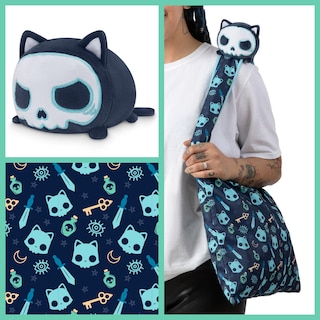 Foto 5 | Bolsa De Peluche Teeturtle Con Forma De Calavera Azul Oscuro Con Felpa - Venta Internacional.