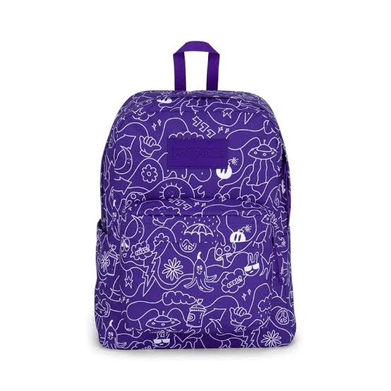 Foto 1 | Mochila Jansport Superbreak Plus	Dub Doodle Purple Js0a4quegx6