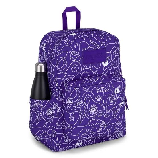 Foto 3 pulgar | Mochila Jansport Superbreak Plus	Dub Doodle Purple Js0a4quegx6