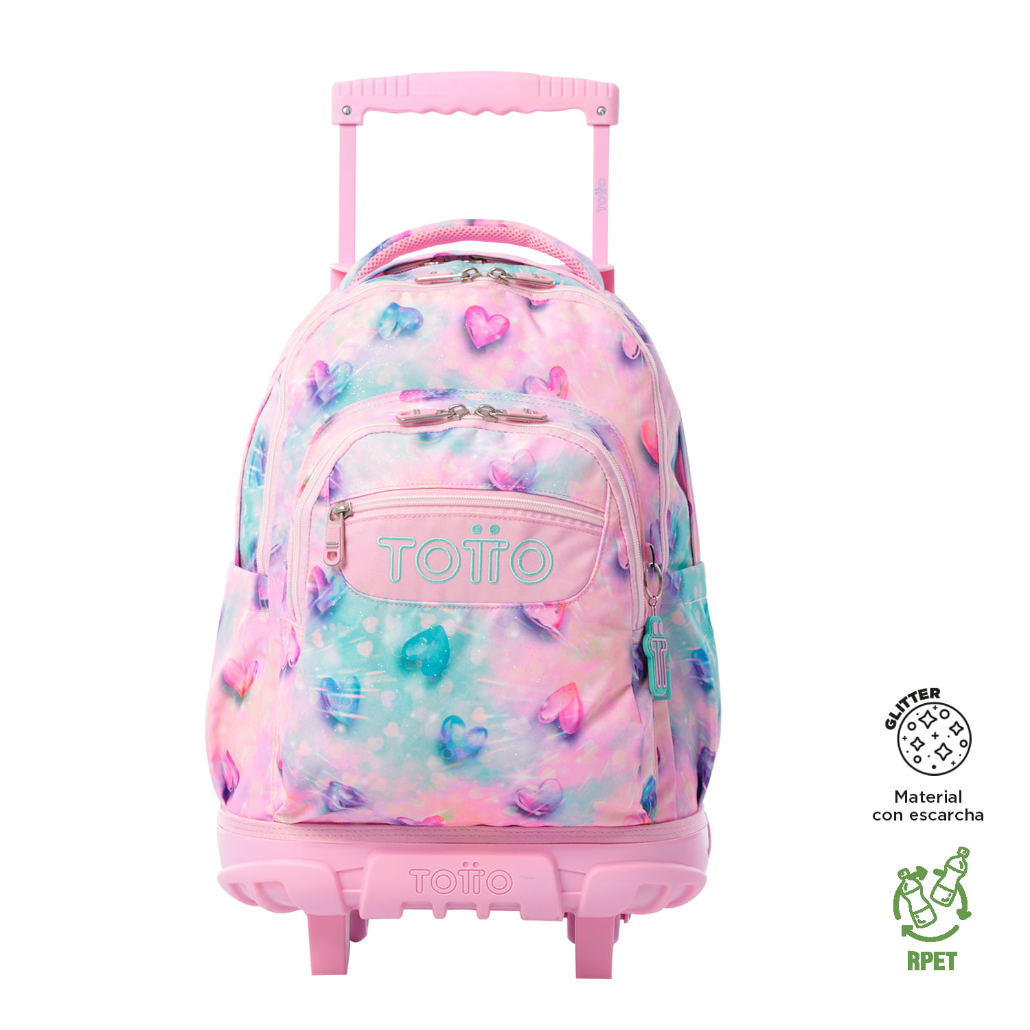 Mochila Grande Con Ruedas Porta Laptop 15.4 | 25 L Renglon Glitter