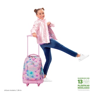 Foto 2 | Mochila Grande Con Ruedas Porta Laptop 15.4 | 25 L Renglon Glitter