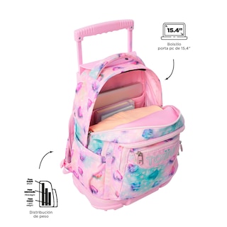 Foto 4 | Mochila Grande Con Ruedas Porta Laptop 15.4 | 25 L Renglon Glitter