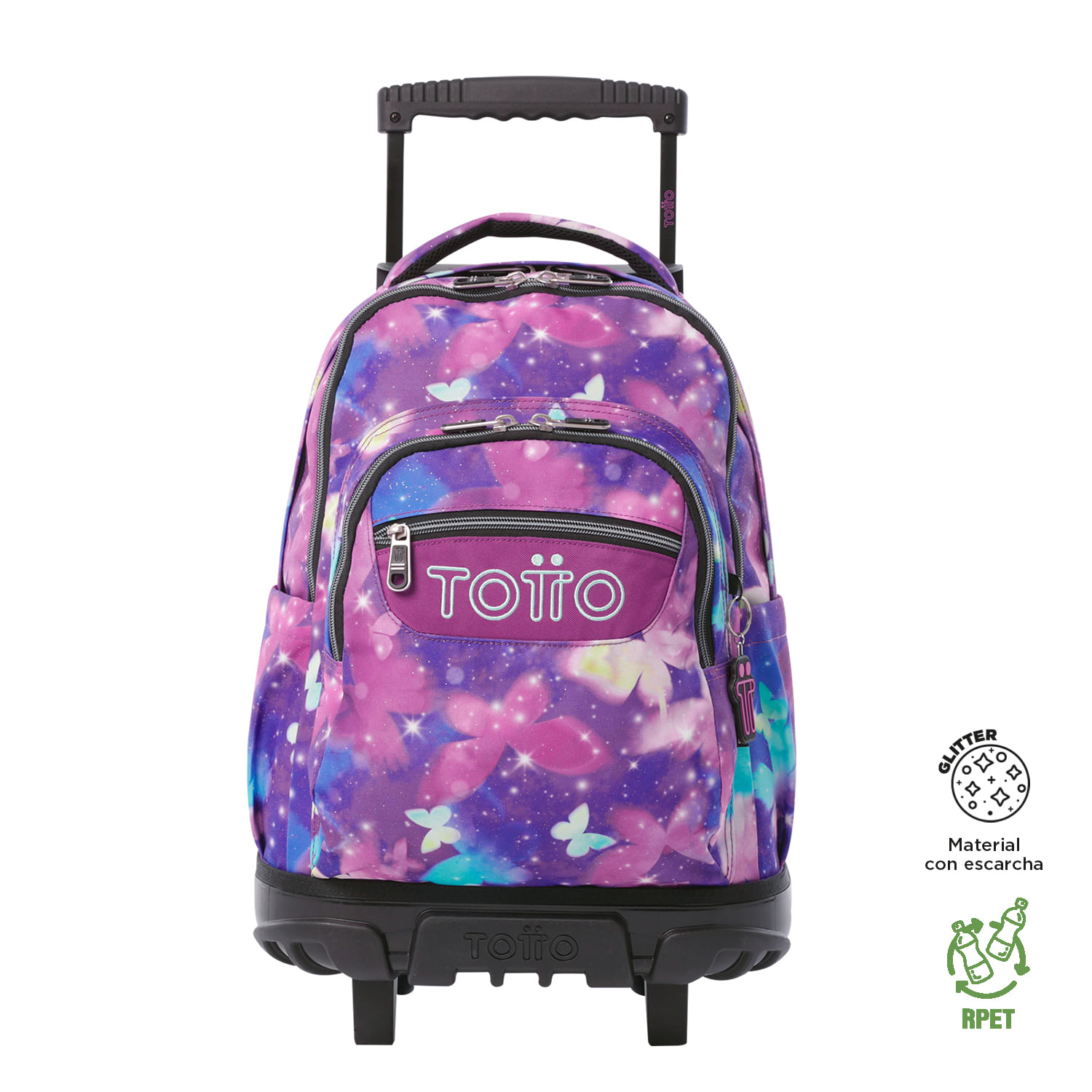 Mochila Grande Con Ruedas Porta Laptop 15.4 | 25 L Renglon Glitter