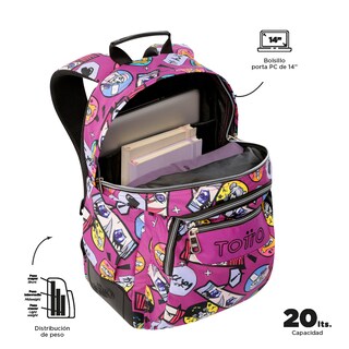 Foto 2 | Mochila Escolar Totto con Porta Laptop 14 Pulgadas
