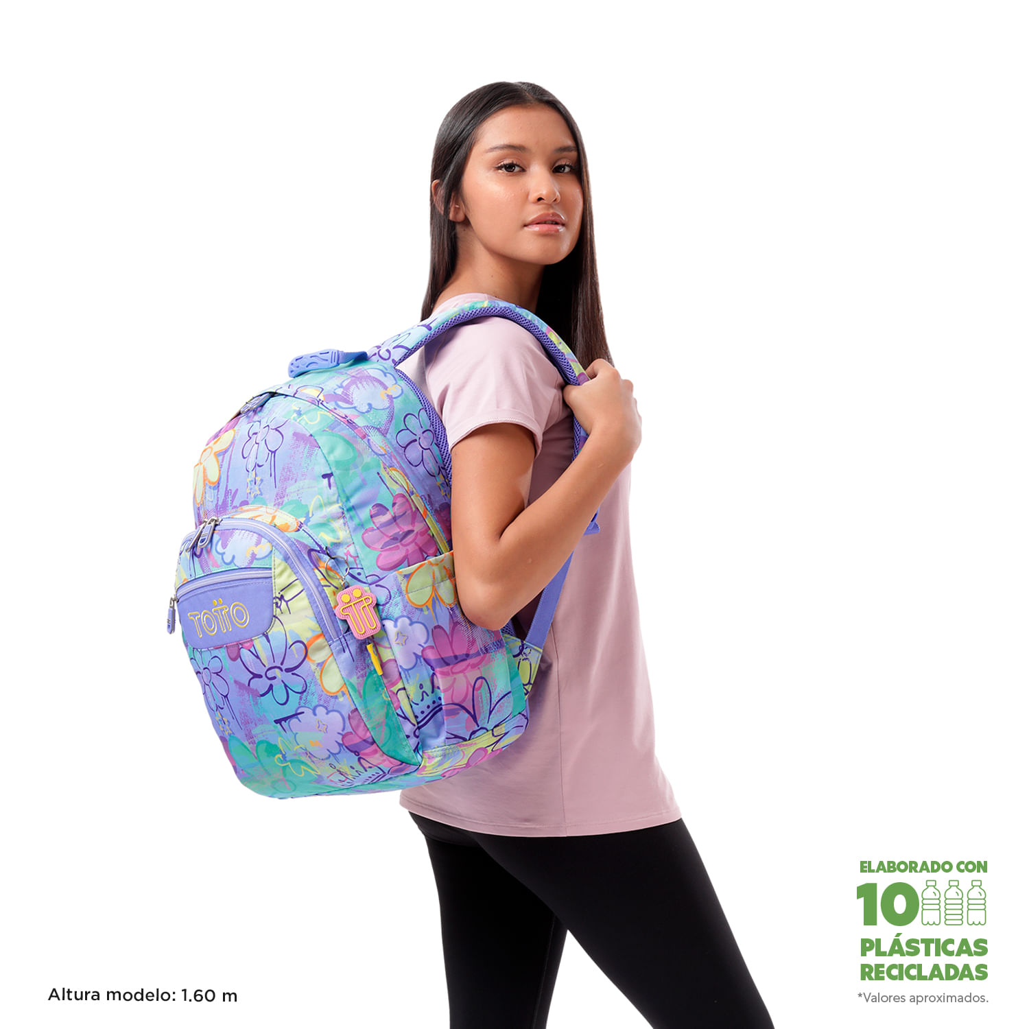 Foto 5 pulgar | Mochila Escolar Totto Acuarela con Porta Laptop 14 Pulgadas