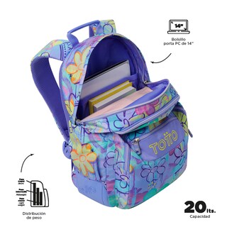 Foto 2 | Mochila Escolar Totto con Porta Laptop 14 Pulgadas