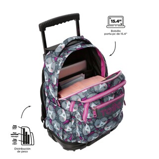 Foto 3 | Mochila con Ruedas Totto con Porta Laptop 15.4 Pulgadas
