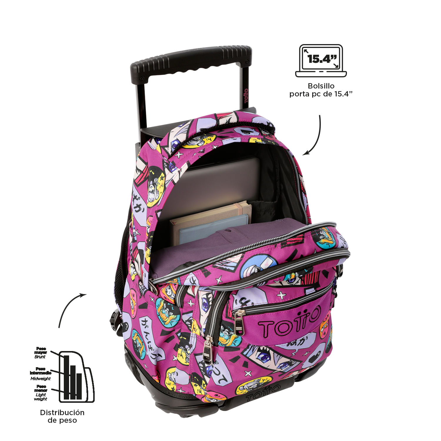 Foto 2 | Mochila Escolar Totto con Porta Laptop 14 Pulgadas