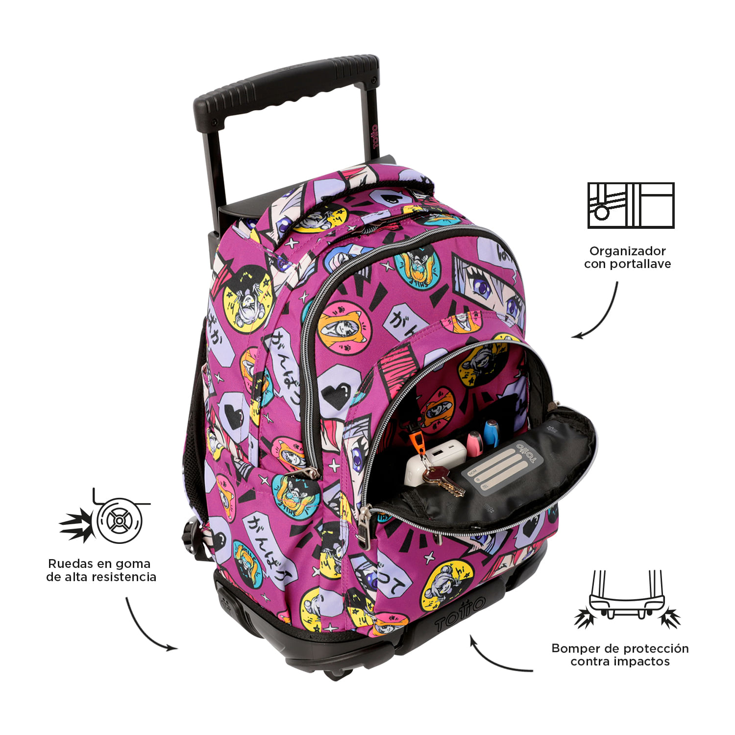 Foto 4 pulgar | Mochila Escolar Totto con Porta Laptop 14 Pulgadas