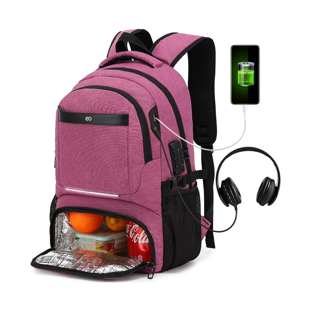 Foto 5 pulgar | Mochila De Almuerzo Antirrobo Impermeable Eo Safe Imports Esi-20424 Purpura