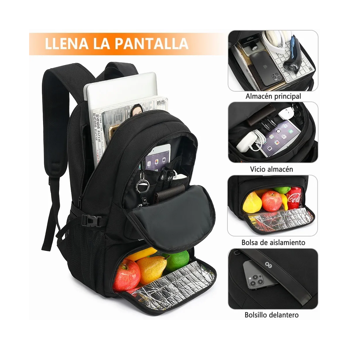 Foto 4 pulgar | Mochila Eo Safe Imports Negra