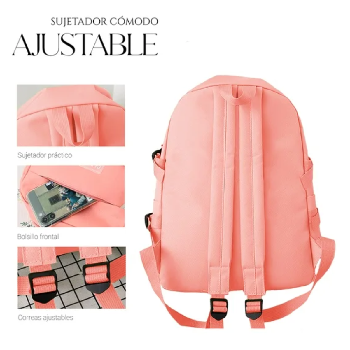Foto 4 pulgar | Set De 4 Piezas Mochila Escolar Con Bolsa  Estuche Y Lonchera