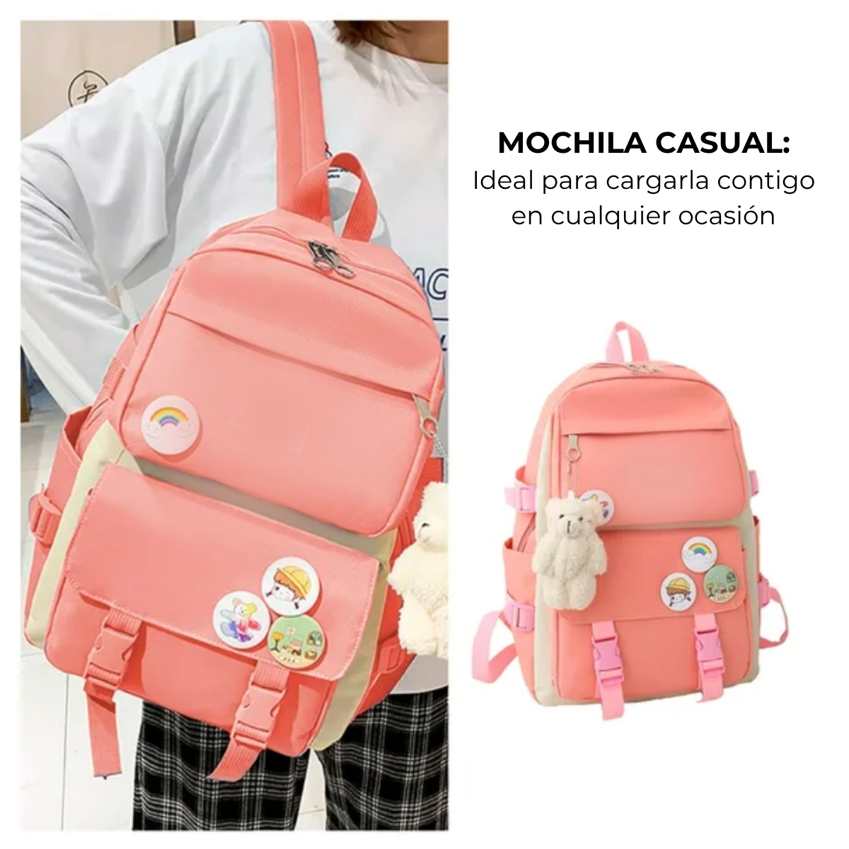 Foto 6 pulgar | Set De 4 Piezas Mochila Escolar Con Bolsa  Estuche Y Lonchera