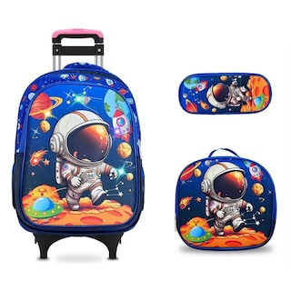 Foto 1 | Kit Mochila Escolar Lonchera Lapicera Primaria Con Carrito