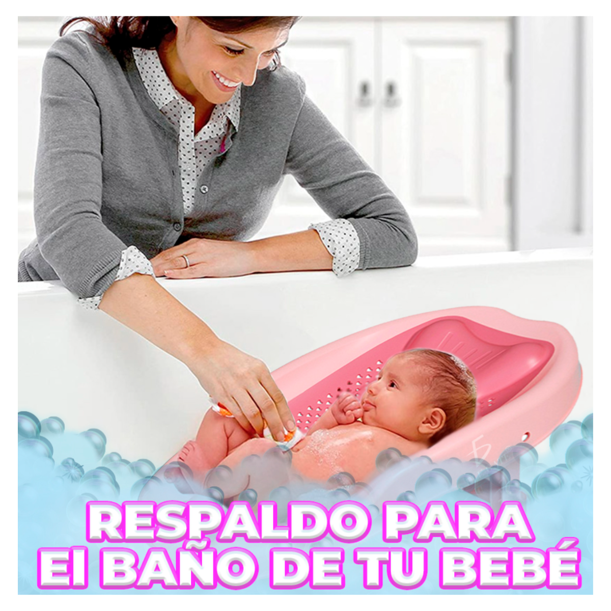 Foto 2 | Respaldo Antideslizante Para El Baño Del Bebé Color Rosa