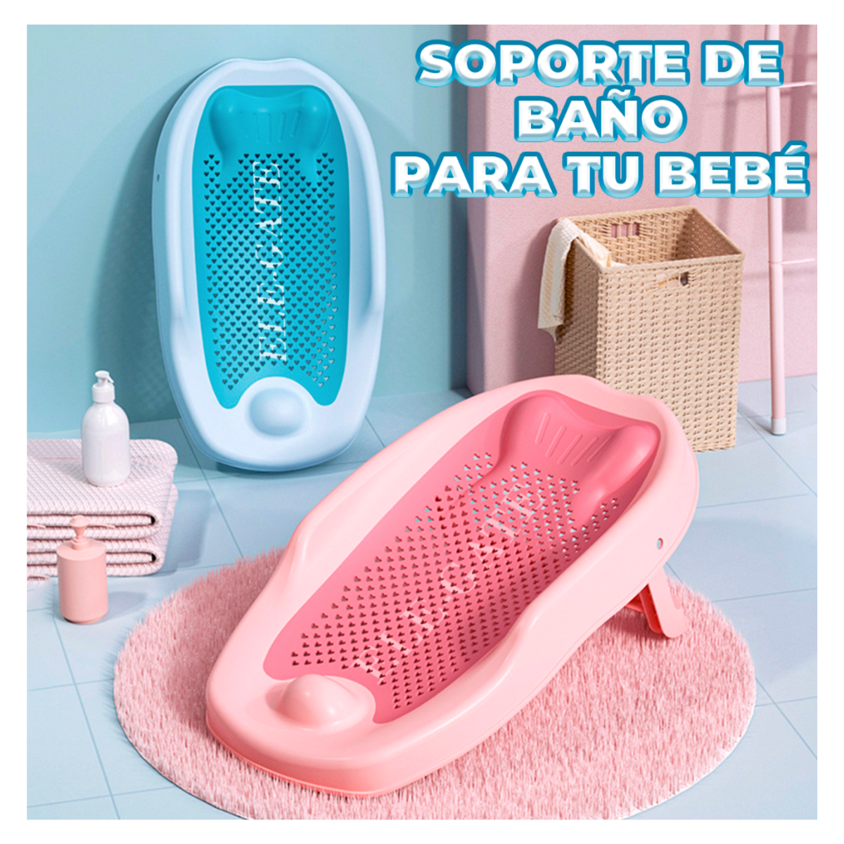 Foto 4 pulgar | Respaldo Antideslizante Para El Baño Del Bebé Color Rosa