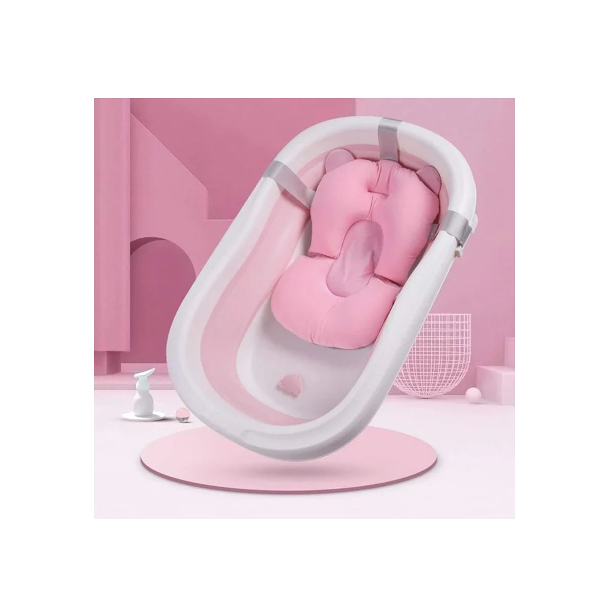 Foto 4 pulgar | Cojín Antideslizante para Tina de Bebés Rosa