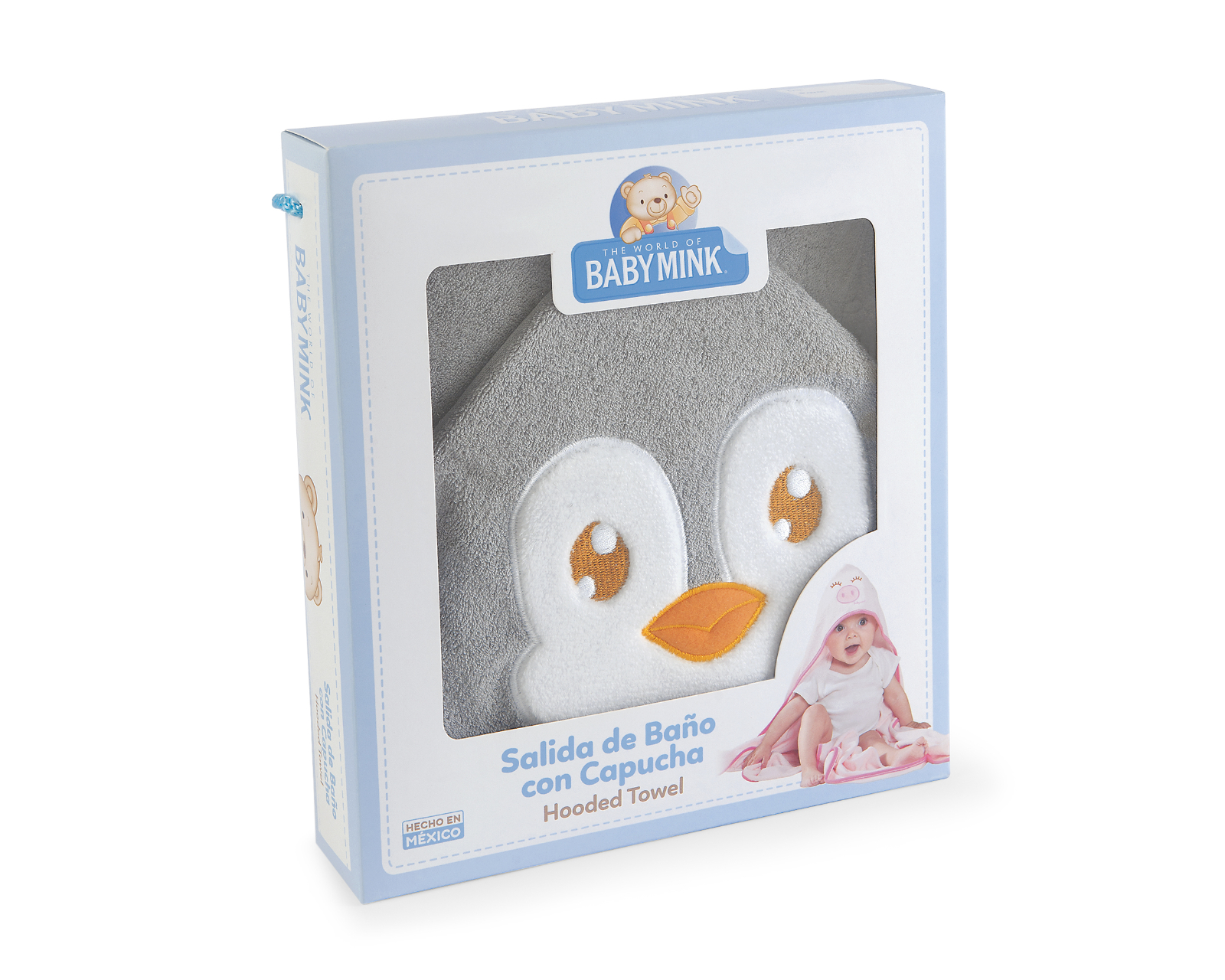 Foto 2 | Toalla De Baño Con Capucha Baby Mink Bm324 Gris