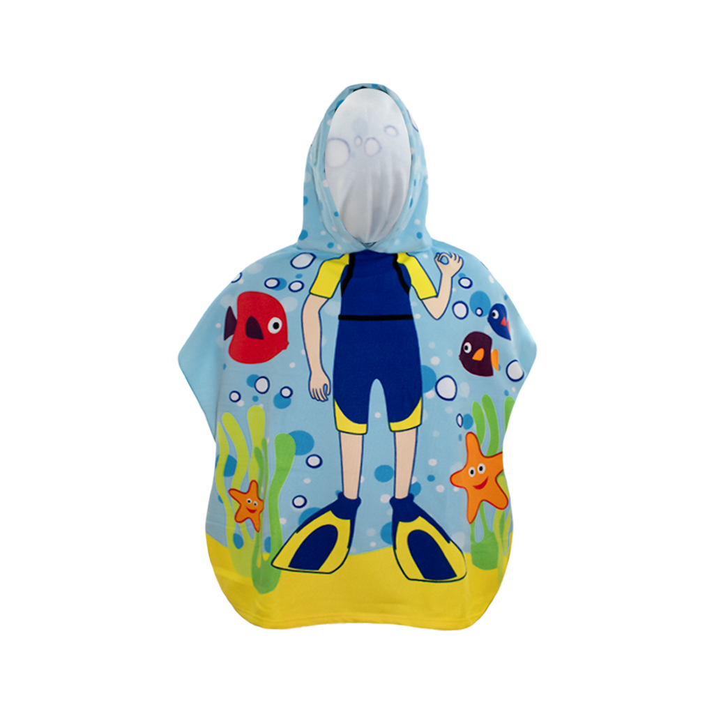 Toalla Tipo Poncho Us Expedition color Azul para Niño