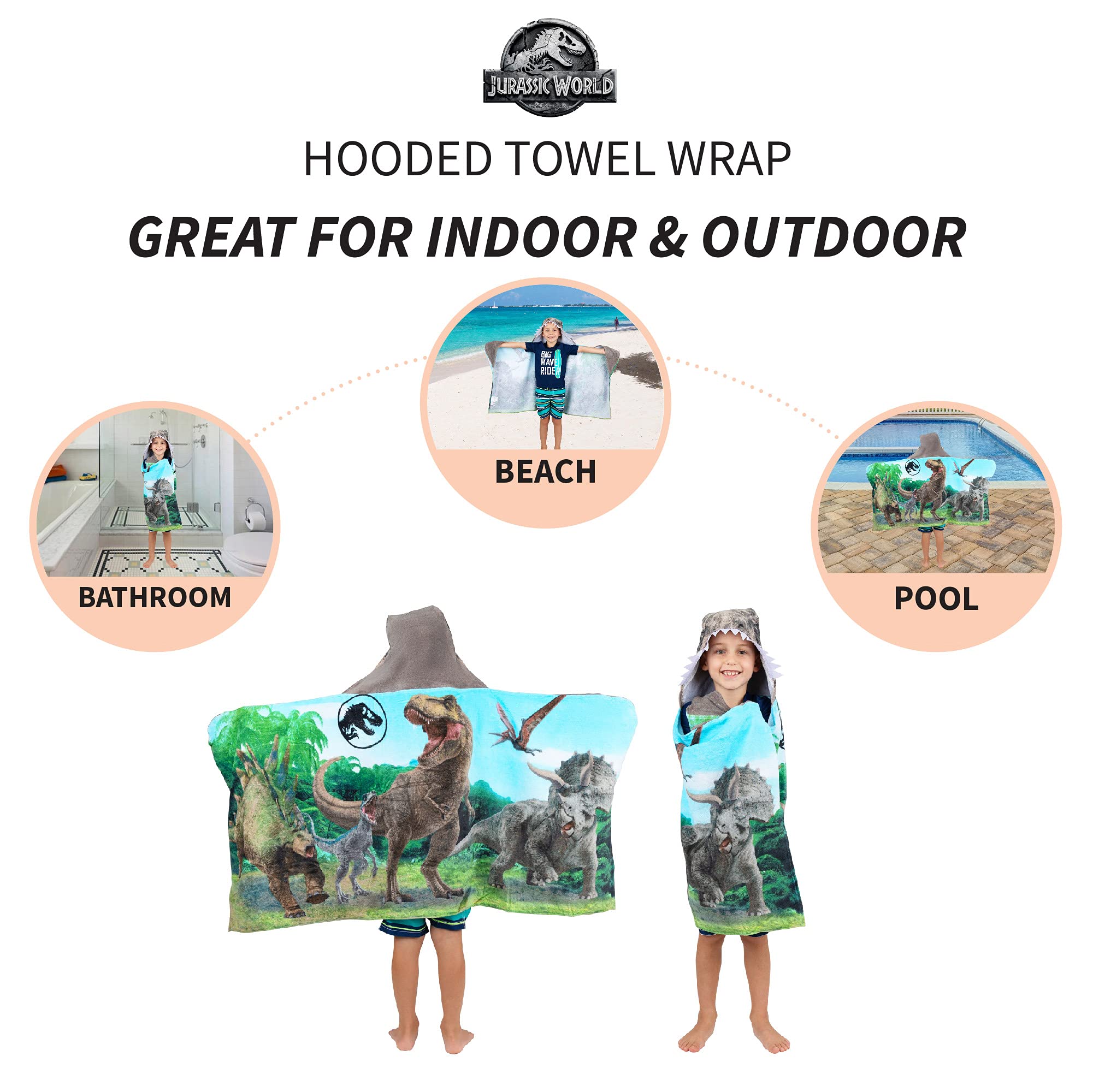 Foto 5 pulgar | Toalla Con Capucha Jurassic World Kids, Algodón Supersuave, 60 X 120 Cm - Venta Internacional.