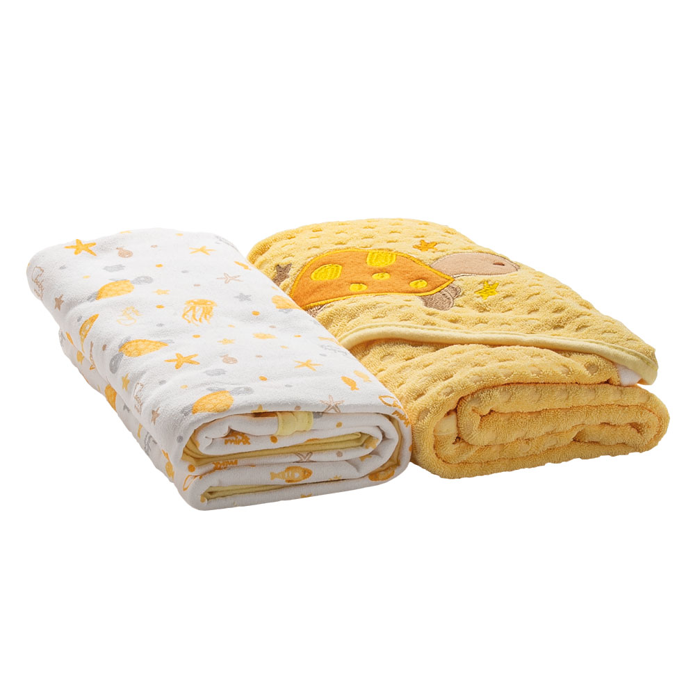 Foto 5 pulgar | Set De 2 Toallas Para Bebé Baby Mink Bm49e Amarillo (1 Toalla Con Capucha + 1 Toalla Plana)