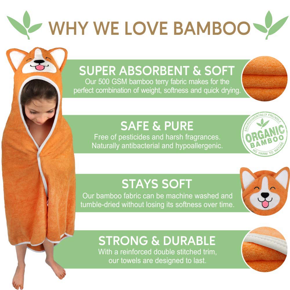 Foto 6 pulgar | Toalla Con Capucha Para Bebé Corgi Dog, Ultrasuave Y Absorbente, Naranja - Venta Internacional.