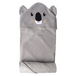 Toalla de Baño con Capucha Baby Mink Bm324 Gris con Bordado de Personaje de Koala 90 x 70 cm