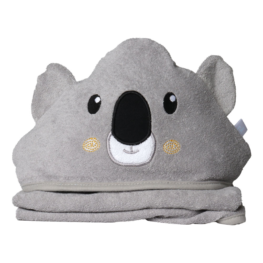 Foto 3 pulgar | Toalla de Baño con Capucha Baby Mink Bm324 Gris con Bordado de Personaje de Koala 90 x 70 cm