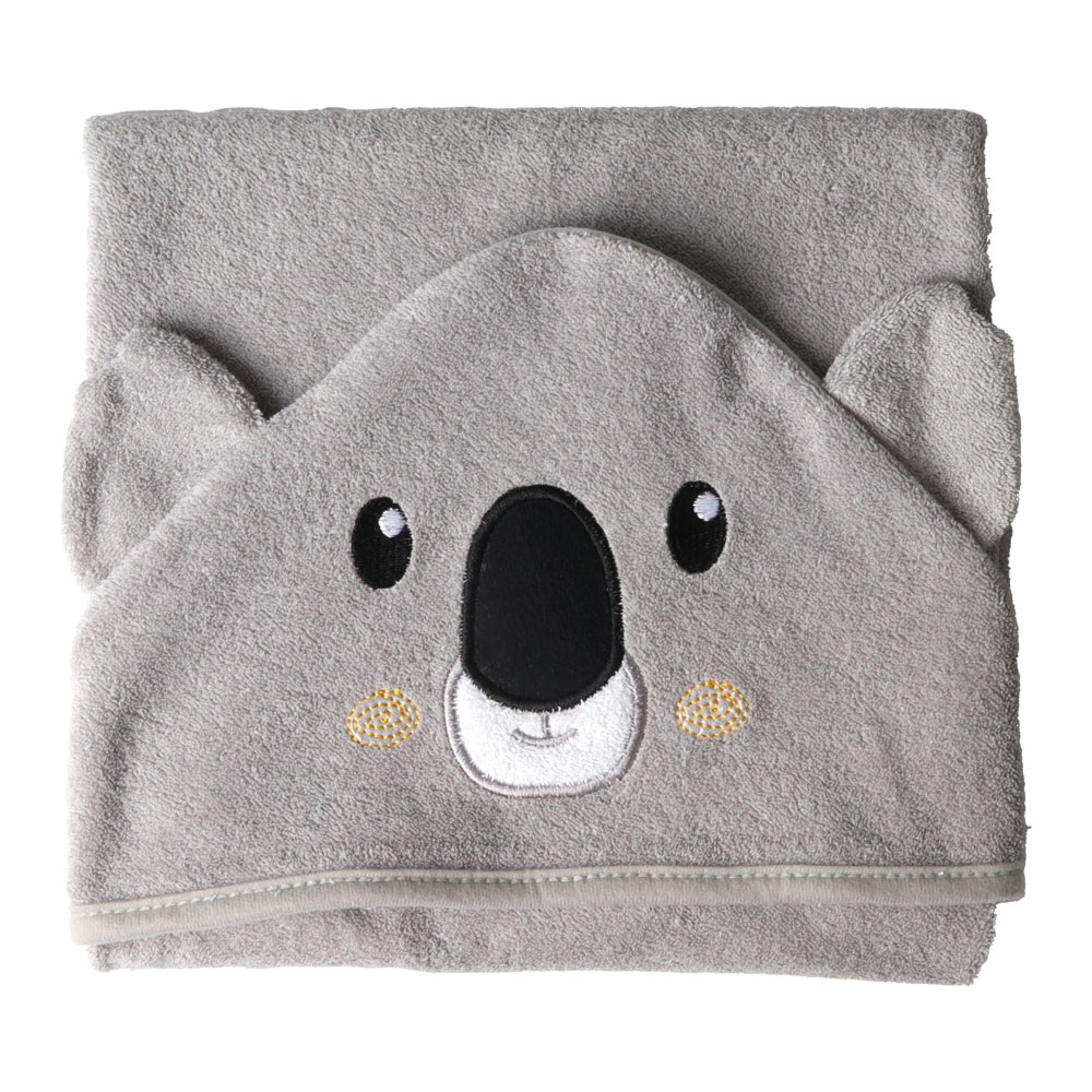 Foto 3 | Toalla de Baño con Capucha Baby Mink Bm324 Gris con Bordado de Personaje de Koala 90 x 70 cm