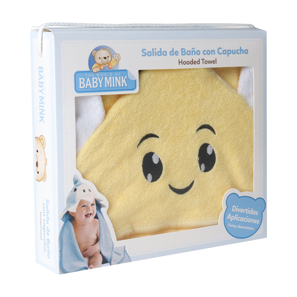 Foto 5 pulgar | Toalla de Baño con Capucha Baby Mink Bm324 Amarilla con Bordado de Personaje de Abeja 90 x 70 cm