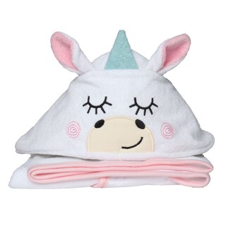 Foto 2 | Toalla de Baño con Capucha Baby Mink Bm324 Blanco con Bordado de Personaje de Unicornio 90 x 70 cm