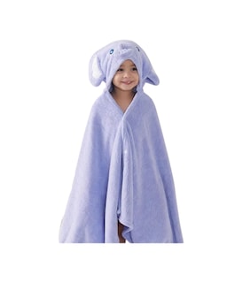 Foto 1 | Toalla Baby Room Azul Con Capucha Diseño De Elefante, 2 Broches A Presión, Microfibra De Alta Absorción Y Secado Ráp