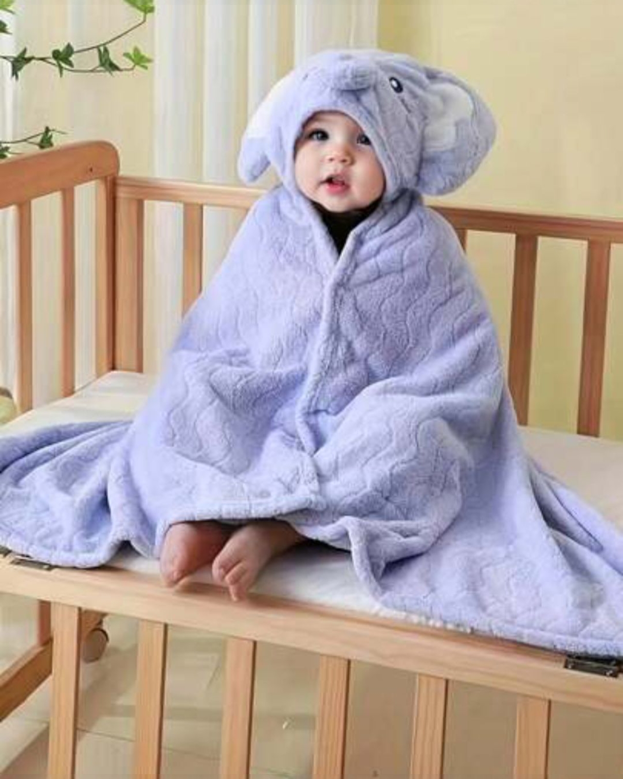 Foto 2 | Toalla Baby Room Azul Con Capucha Diseño De Elefante, 2 Broches A Presión, Microfibra De Alta Absorción Y Secado Ráp