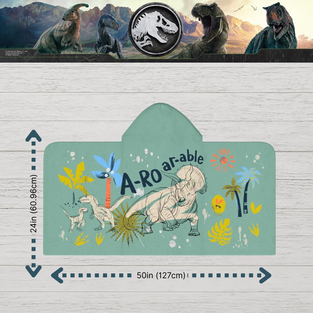 Foto 4 pulgar | Toalla Con Capucha Franco Jurassic World Kids, Algodón Suave - Venta Internacional.
