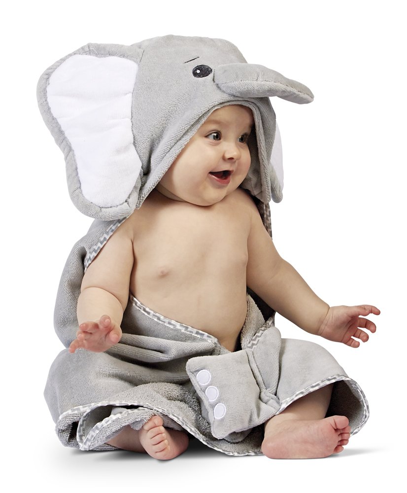 Foto 2 pulgar | Toalla De Baño Con Capucha Bearington Baby Lil' Spout Elephant 60 X 60 Cm - Venta Internacional.