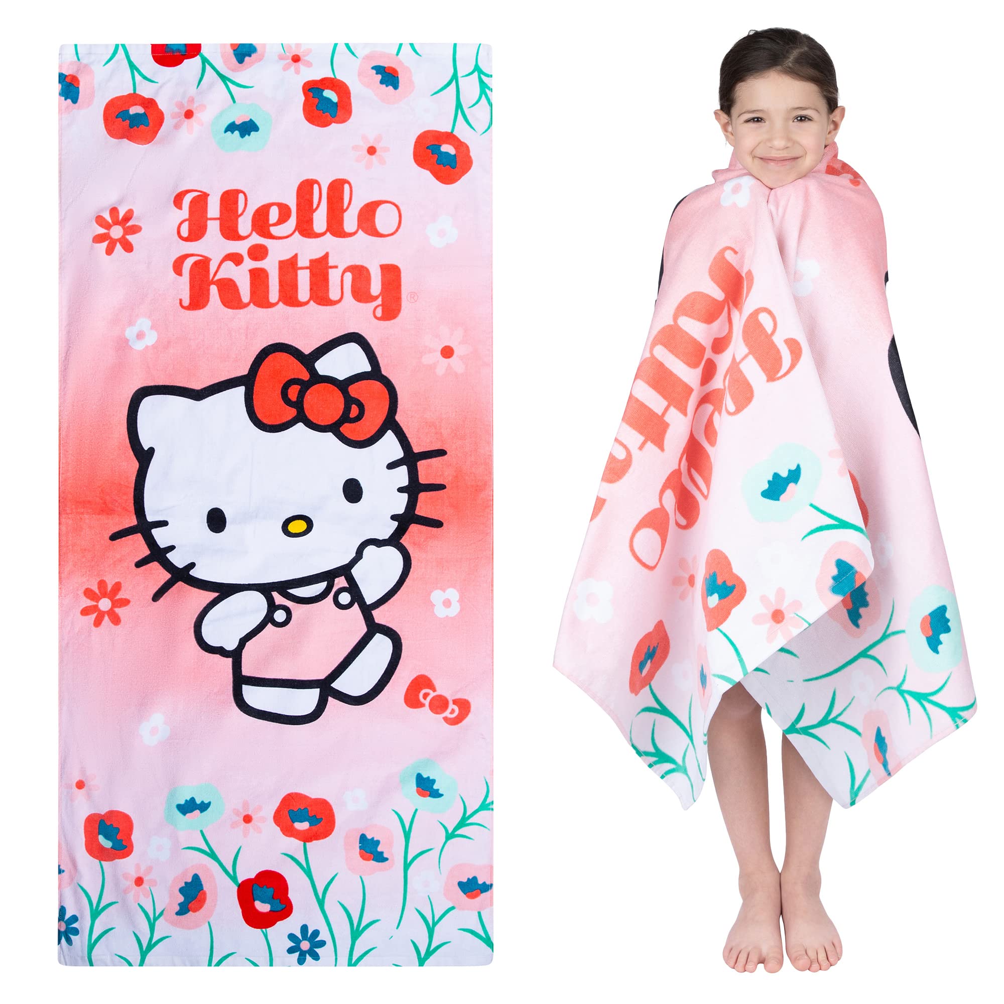 Foto 1 | Toalla De Playa Franco Kids Hello Kitty, Algodón, 147 Cm X 71 Cm - Venta Internacional.