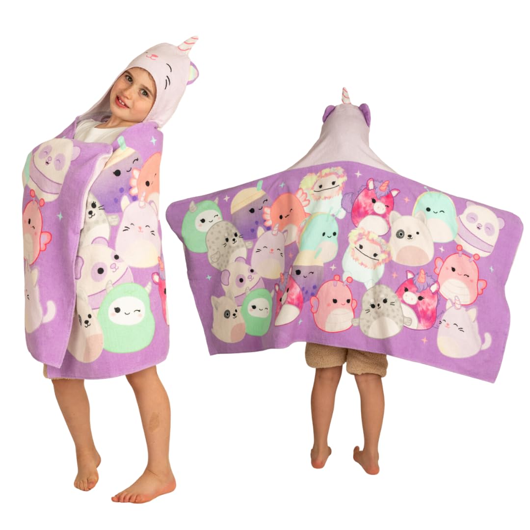 Toalla Con Capucha Franco Squishmallows Kids, 60 X 120 Cm, Algodón - Venta Internacional.