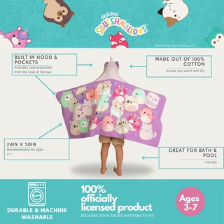Foto 3 | Toalla Con Capucha Franco Squishmallows Kids, 60 X 120 Cm, Algodón - Venta Internacional.