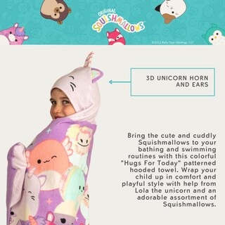 Foto 4 | Toalla Con Capucha Franco Squishmallows Kids, 60 X 120 Cm, Algodón - Venta Internacional.