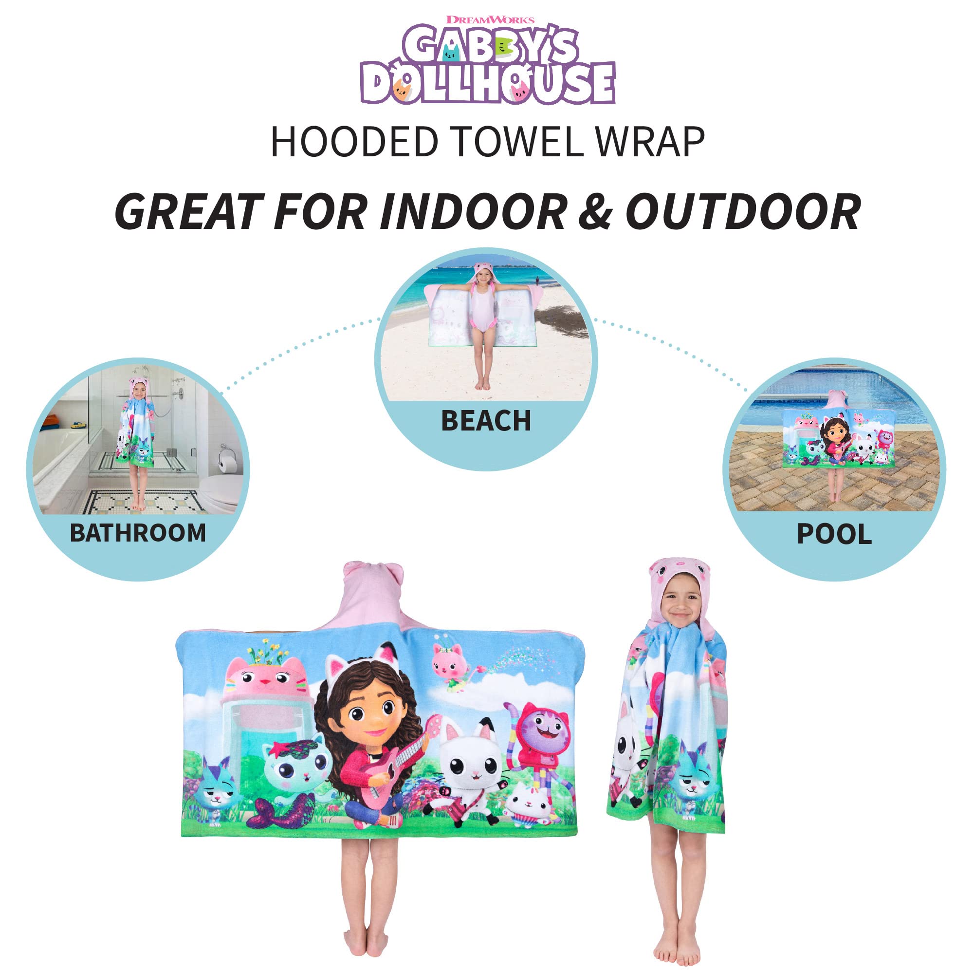 Foto 6 pulgar | Toalla Con Capucha Dreamworks Gabby's Dollhouse, Algodón, 60 X 120 Cm - Venta Internacional.