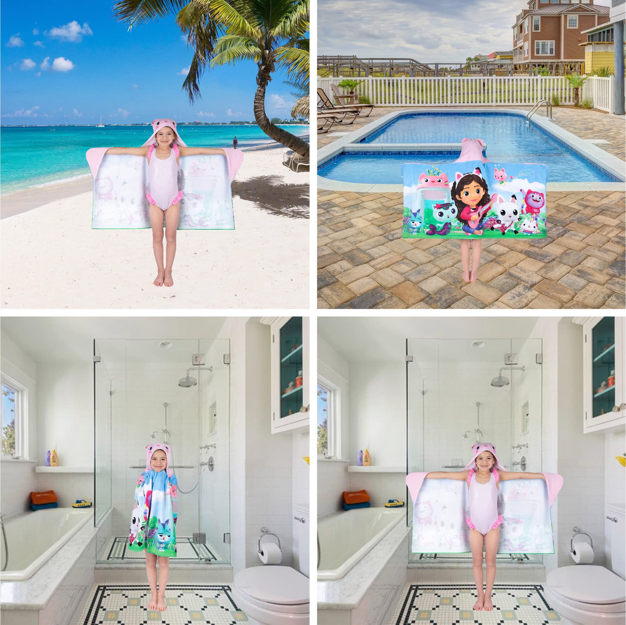 Foto 7 | Toalla Con Capucha Dreamworks Gabby's Dollhouse, Algodón, 60 X 120 Cm - Venta Internacional.