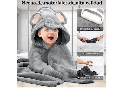 Foto 4 | Set De 2 Toallas Xtellar Para Bebé Con Capucha De Vellón Premium Suave (0-3a)